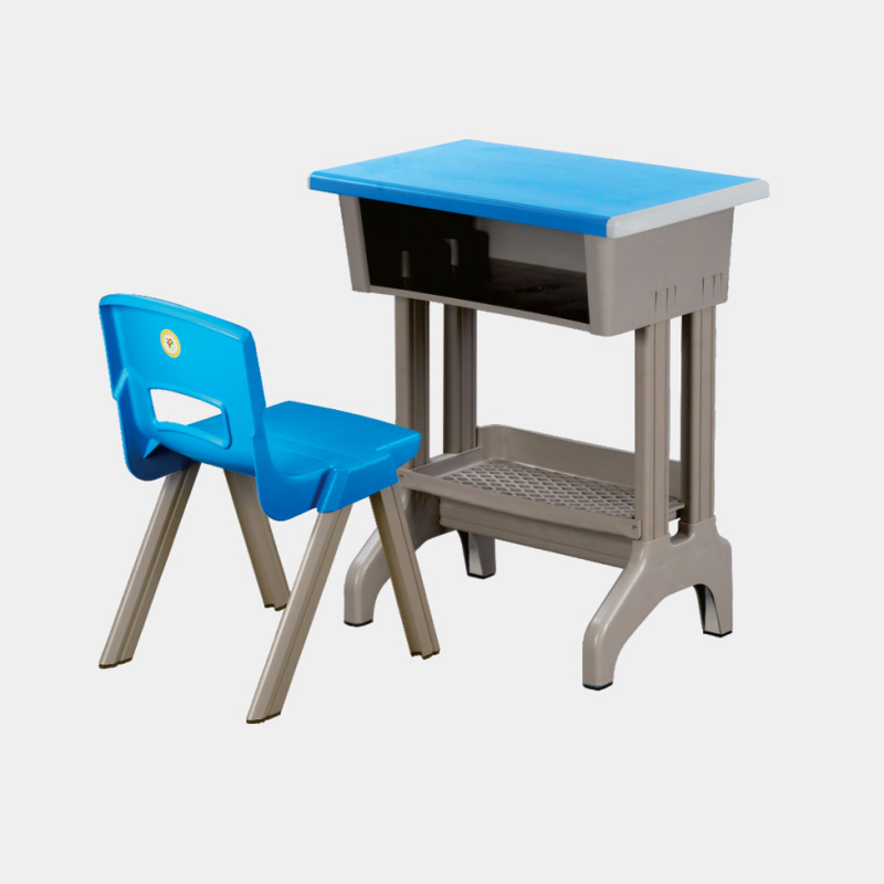 單人雙柱雙層課桌椅 