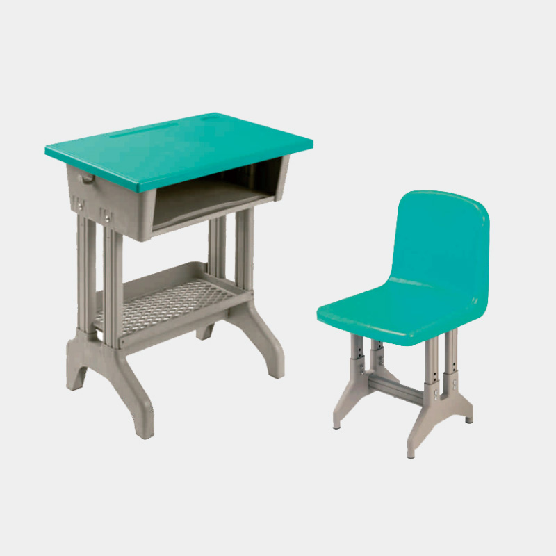 單人雙柱雙層升降課桌椅 