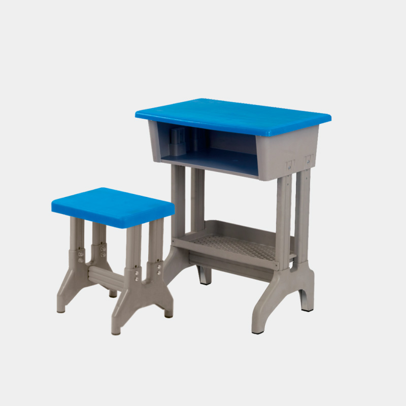 單人雙柱雙層可升降課桌凳 